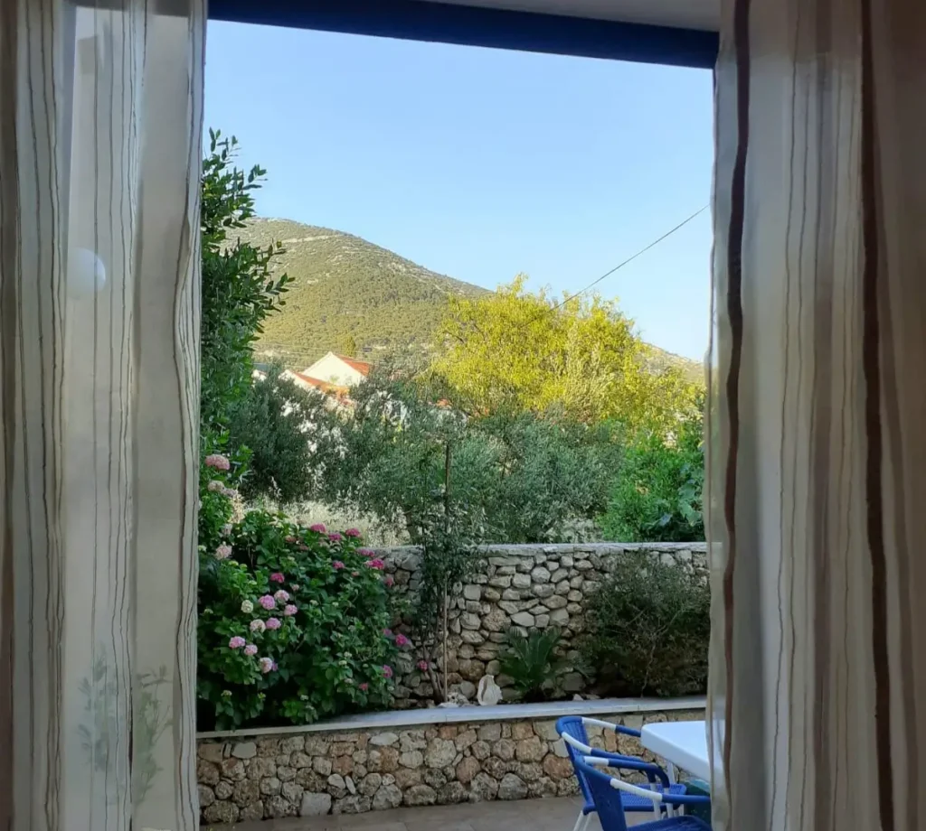 Garden Side Apartment - view from the double room on the east Garden Side Apartment - apartments Borovina - Bol Brac - view from the double room on the east